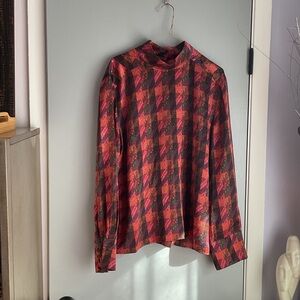 Carlisle vintage silk high neck Blouse; size 16